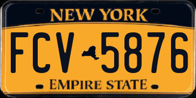 NY license plate FCV5876