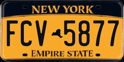 NY license plate FCV5877
