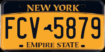 NY license plate FCV5879
