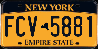 NY license plate FCV5881