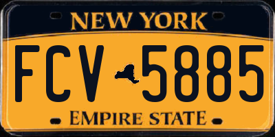 NY license plate FCV5885