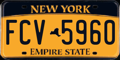 NY license plate FCV5960