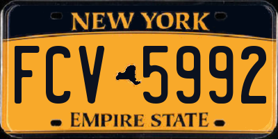 NY license plate FCV5992