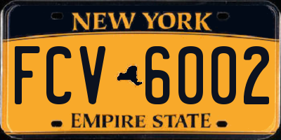 NY license plate FCV6002