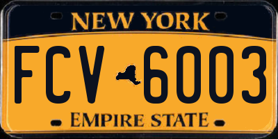 NY license plate FCV6003