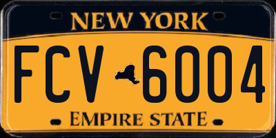 NY license plate FCV6004