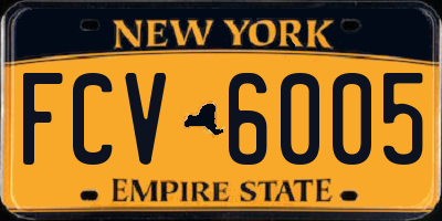 NY license plate FCV6005