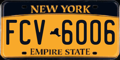 NY license plate FCV6006