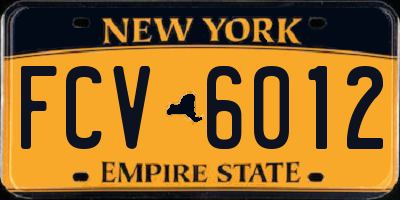 NY license plate FCV6012