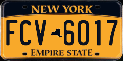NY license plate FCV6017