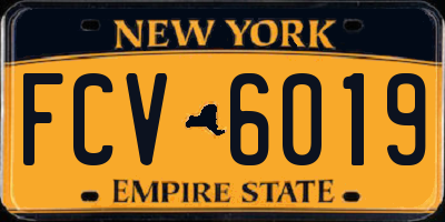 NY license plate FCV6019