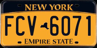 NY license plate FCV6071