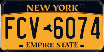 NY license plate FCV6074