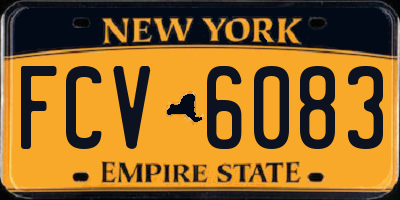 NY license plate FCV6083