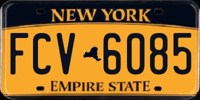 NY license plate FCV6085