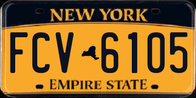 NY license plate FCV6105
