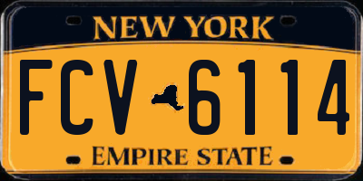 NY license plate FCV6114