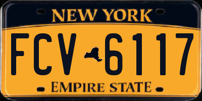 NY license plate FCV6117