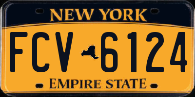 NY license plate FCV6124