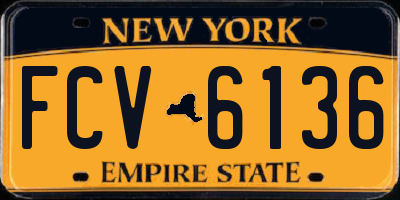 NY license plate FCV6136
