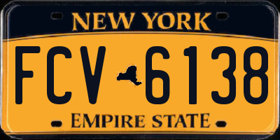 NY license plate FCV6138