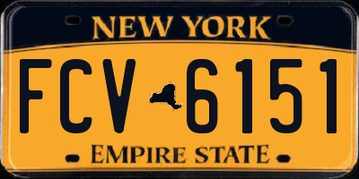 NY license plate FCV6151