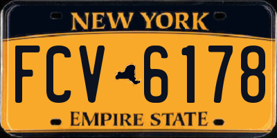 NY license plate FCV6178