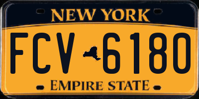NY license plate FCV6180