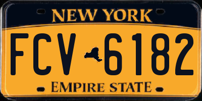 NY license plate FCV6182
