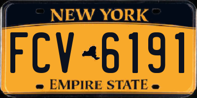 NY license plate FCV6191