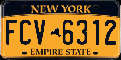 NY license plate FCV6312