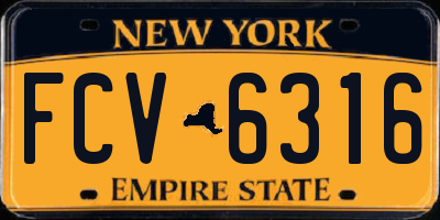 NY license plate FCV6316