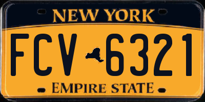 NY license plate FCV6321