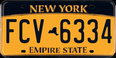NY license plate FCV6334