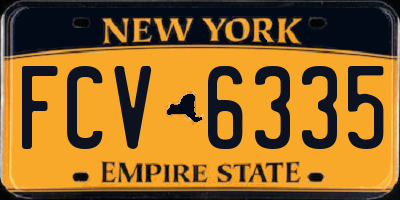 NY license plate FCV6335