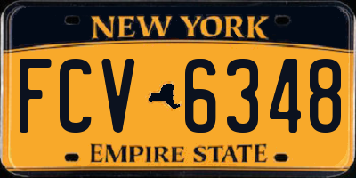 NY license plate FCV6348
