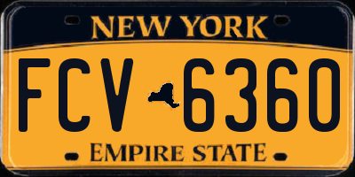 NY license plate FCV6360