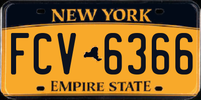 NY license plate FCV6366