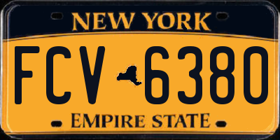 NY license plate FCV6380