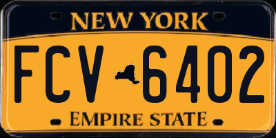 NY license plate FCV6402