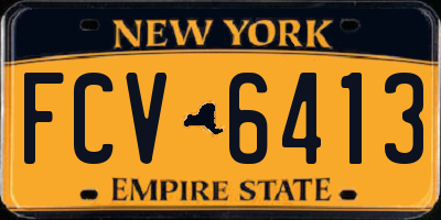 NY license plate FCV6413