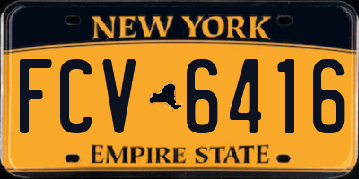NY license plate FCV6416