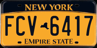 NY license plate FCV6417