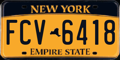 NY license plate FCV6418