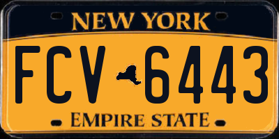 NY license plate FCV6443
