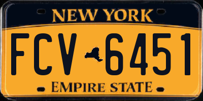 NY license plate FCV6451