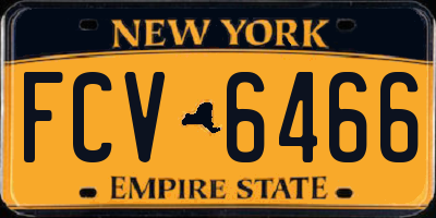 NY license plate FCV6466