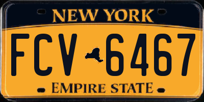 NY license plate FCV6467