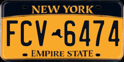 NY license plate FCV6474
