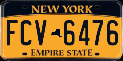 NY license plate FCV6476